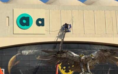 Ξεκίνησαν οι εργασίες τοποθέτησης της επιγραφής “Αllwyn Arena” (ΦΩΤΟ)